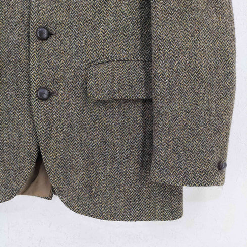 ハリスツイード Harris Tweed 60-70s Dunn&Co. 胡桃ボタン 3Bウールツイードテーラードジャケット メンズ