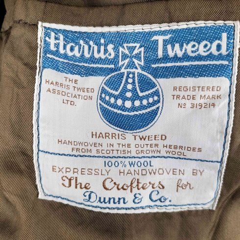 ハリスツイード Harris Tweed 60-70s Dunn&Co. 胡桃ボタン 3Bウールツイードテーラードジャケット メンズ