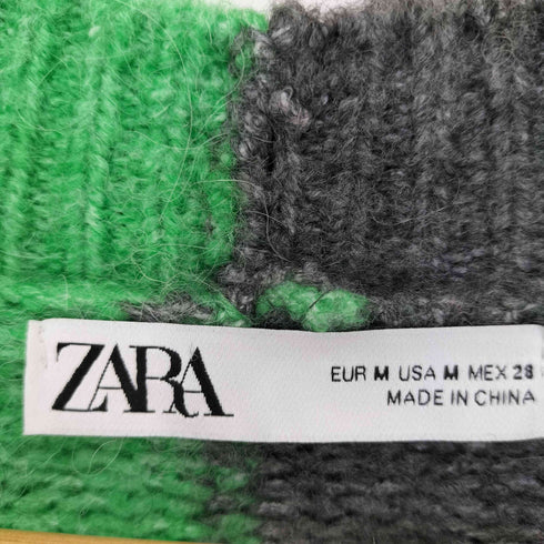 ザラ ZARA アルパカ混 バイカラー ニット カーディガン レディース import:M