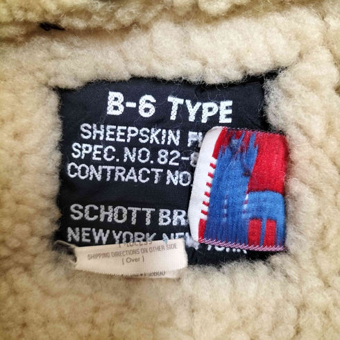 ショット Schott USA製 B-6 TYPE レザー シープスキン ムートン フライトジャケット メンズ 38