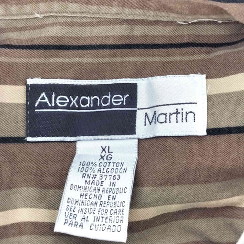Alexander Martin ストライプ柄 ボタンダウン コットン 長袖シャツ メンズ JPN:XL
