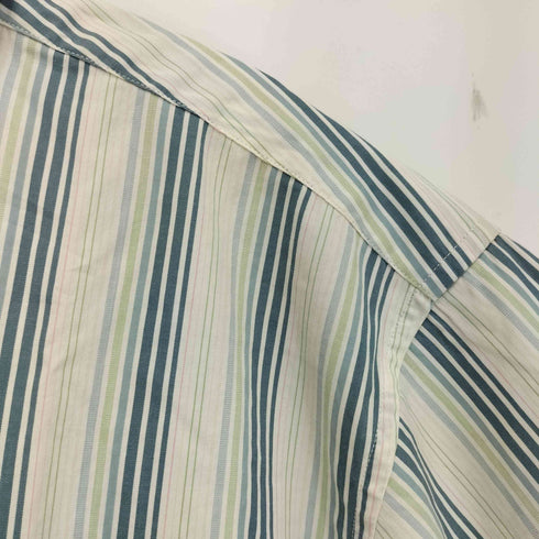 ノーティカ NAUTICA 00S 80s TWO-PLY COTTON デサント製 ストライプ S/S シャツ オーバーサイズ メンズ JPN:XL
