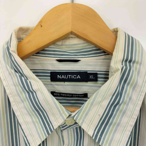 ノーティカ NAUTICA 00S 80s TWO-PLY COTTON デサント製 ストライプ S/S シャツ オーバーサイズ メンズ JPN:XL