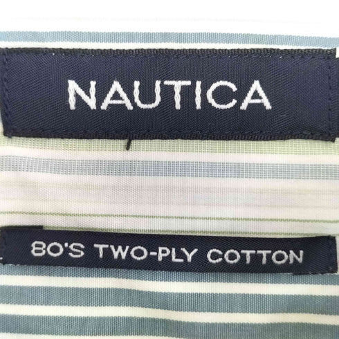 ノーティカ NAUTICA 00S 80s TWO-PLY COTTON デサント製 ストライプ S/S シャツ オーバーサイズ メンズ JPN:XL