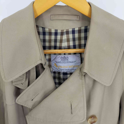 アクアスキュータム AQUASCUTUM 70-80S 英国製 AQUA5 裏地チェック チンストラップ トレンチコート メンズ