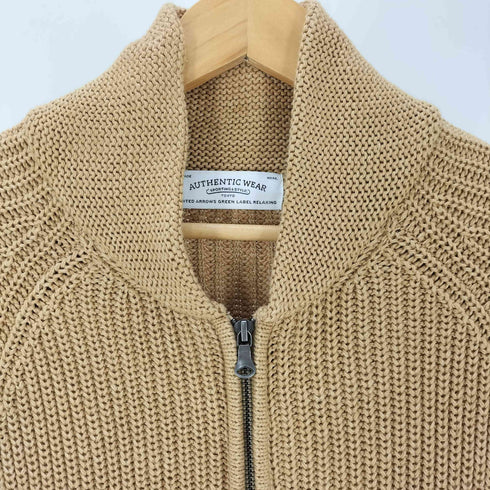 ユナイテッドアローズグリーンレーベルリラクシング UNITED ARROWS green label relaxing ショールカラー コットンジップニット レディース JPN:S