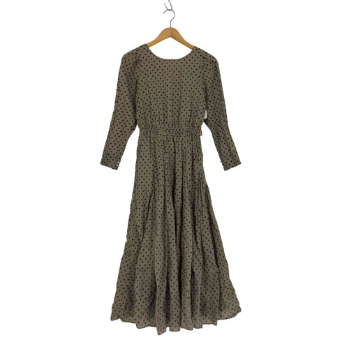 ヌキテパ NE QUITTEZ PAS Dot Print Tuck Sleeve Dress ドットプリント タックスリーブ ワンピース レディース FREE