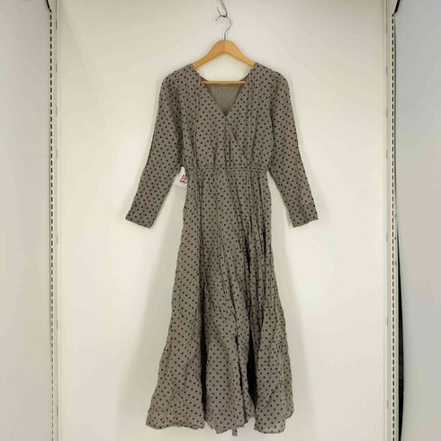 ヌキテパ NE QUITTEZ PAS Dot Print Tuck Sleeve Dress ドットプリント タックスリーブ ワンピース レディース FREE