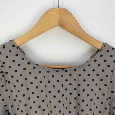 ヌキテパ NE QUITTEZ PAS Dot Print Tuck Sleeve Dress ドットプリント タックスリーブ ワンピース レディース FREE