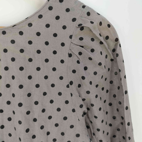 ヌキテパ NE QUITTEZ PAS Dot Print Tuck Sleeve Dress ドットプリント タックスリーブ ワンピース レディース FREE