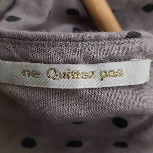 ヌキテパ NE QUITTEZ PAS Dot Print Tuck Sleeve Dress ドットプリント タックスリーブ ワンピース レディース FREE