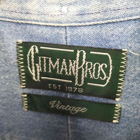ギットマンブラザーズ GITMAN BROS. MADE IN USA Vintage 片ポケ ボタンダウンL/Sデニムシャツ メンズ import:S