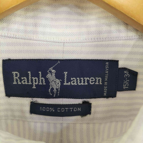 ラルフローレン RALPH LAUREN 90-00s スモールポニー刺繍 ボタンダウンストライプL/Sシャツ メンズ 15 1/2-34