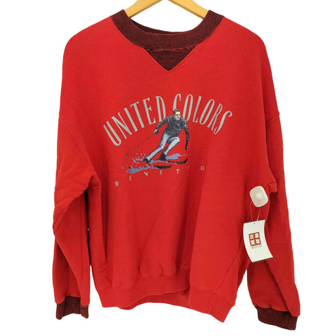 ユナイテッドカラーズオブベネトン UNITED COLORS OF BENETTON Vガゼット プリント L/S スウェット メンズ JPN:L