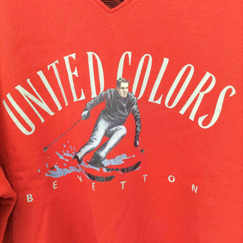 ユナイテッドカラーズオブベネトン UNITED COLORS OF BENETTON Vガゼット プリント L/S スウェット メンズ JPN:L