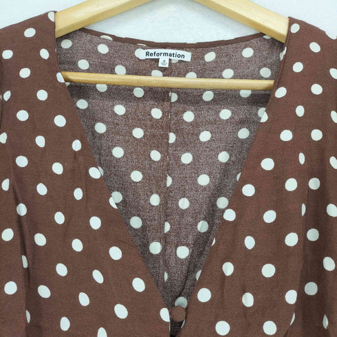 リフォーメーション REFORMATION ドット柄パフショルダーブラウス レディース JPN:S
