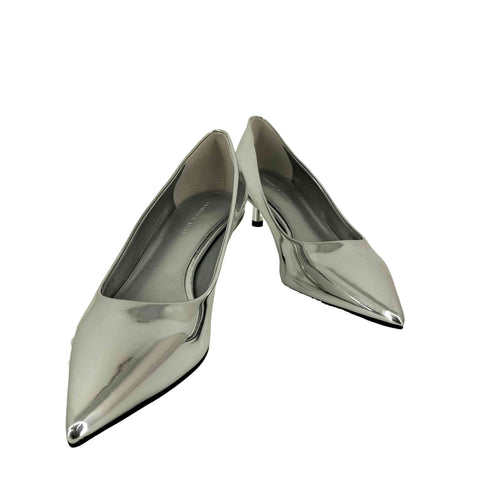 チャールズキース CHARLES & KEITH ポインテッドトゥ キトゥンヒールパンプス レディース JPN:38
