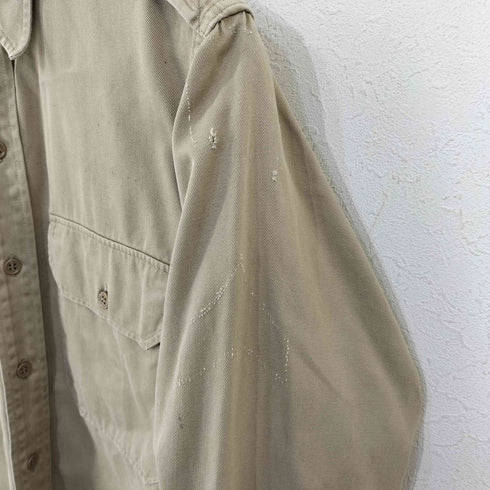 ユーエスアーミー U.S. ARMY 40s STAND-UP-COLLAR 8.2.OZ ミリタリーシャツ マチ付き メンズ 15x33