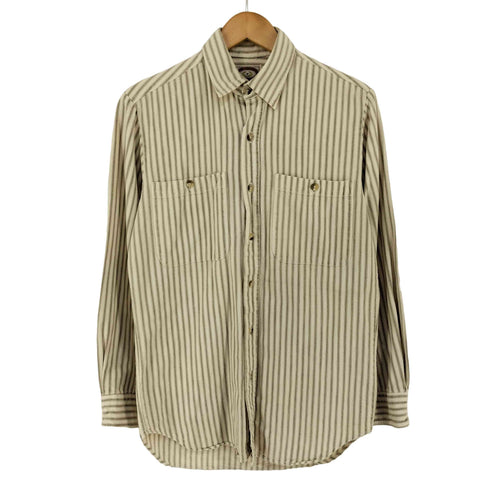 バナナリパブリック BANANA REPUBLIC 80s 初期タグ MADE IN USA 両ポケ コットンストライプL/Sシャツ メンズ import:S