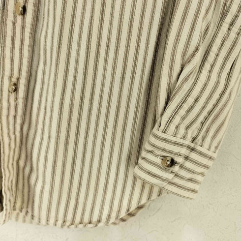 バナナリパブリック BANANA REPUBLIC 80s 初期タグ MADE IN USA 両ポケ コットンストライプL/Sシャツ メンズ import:S