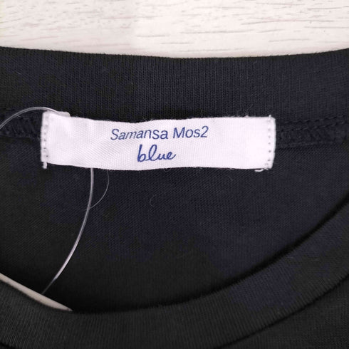 サマンサモスモスブルー Samansa Mos2 blue 異素材ドッキングワンピース レディース FREE