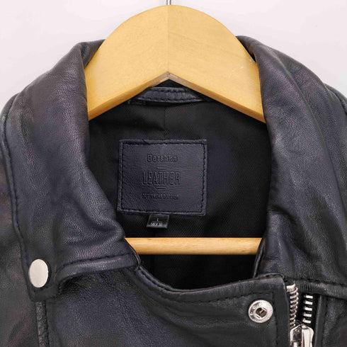 ベルシュカ BERSHKA 羊革 シープスキン レザー クロップド ジャケット ライダース レディース JPN:L