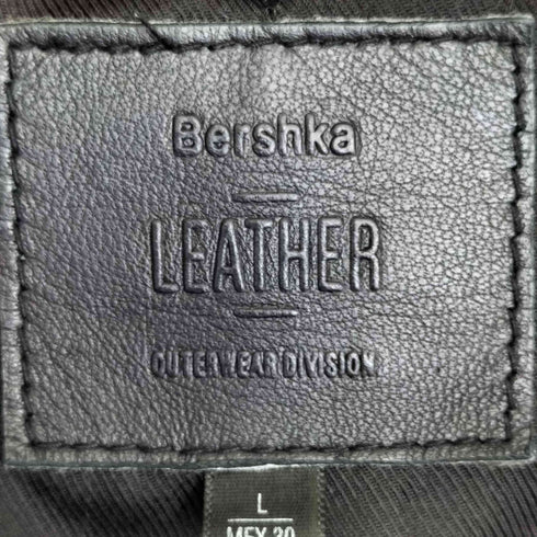 ベルシュカ BERSHKA 羊革 シープスキン レザー クロップド ジャケット ライダース レディース JPN:L