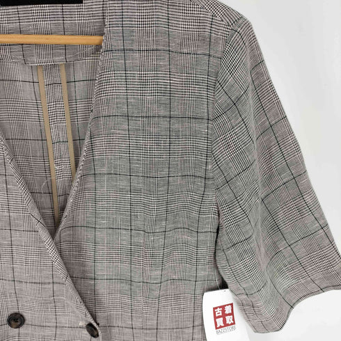 ジャーナルスタンダード JOURNAL STANDARD 22SS PE麻チェックハーフスリーブジャケット レディース