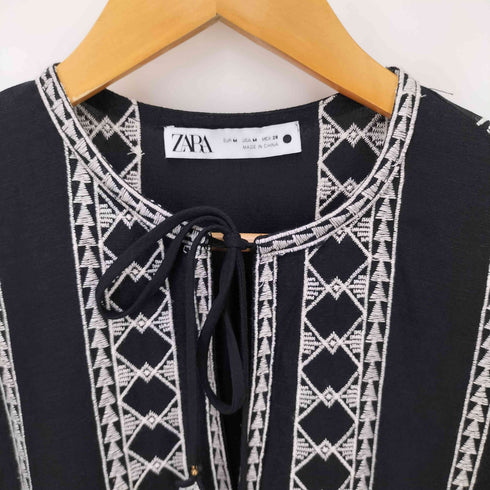 ザラ ZARA 22SS 刺繍 ロングワンピース レディース import:M
