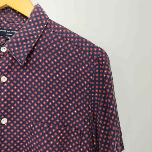 コムデギャルソンオム COMME des GARCONS HOMME 花柄 総柄 リネン混 ショートスリーブシャツ メンズ JPN:XS