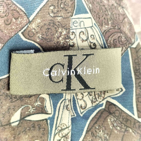 シーケーカルバンクライン ck Calvin Klein パンツ柄 シルク ネクタイ メンズ