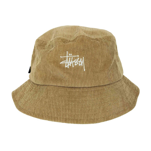 ステューシー Stussy ロゴ刺繍 コーデュロイ バケットハット レディース