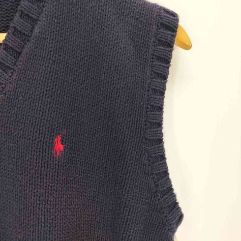ポロバイラルフローレン Polo by RALPH LAUREN ポニー刺繍ロゴ Vネック コットンニットベスト メンズ import:M