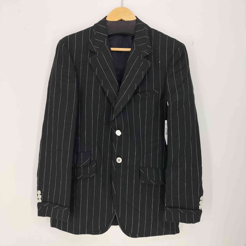 ポールスミスコレクション Paul Smith COLLECTION ストライプ 背抜き 2B リネン100 テーラードジャケット ボタンフライ ワイド スラックス セットアップ メンズ JPN:L