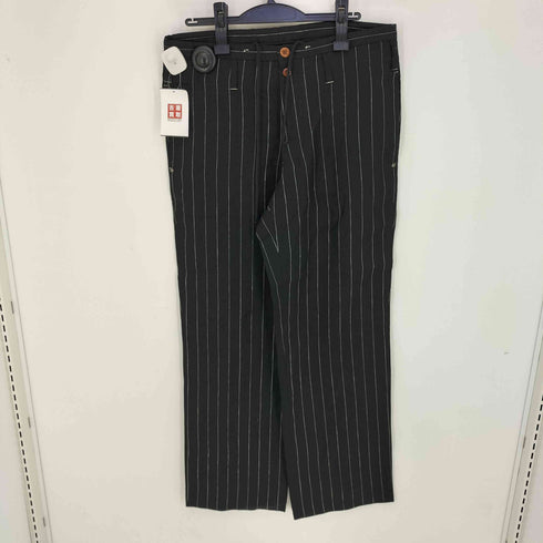 ポールスミスコレクション Paul Smith COLLECTION ストライプ 背抜き 2B リネン100 テーラードジャケット ボタンフライ ワイド スラックス セットアップ メンズ JPN:L
