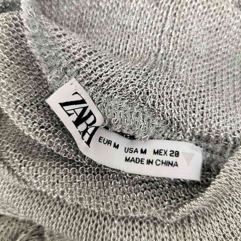 ザラ ZARA METALLIC MESH OVERSIZED TOP レディース import:M