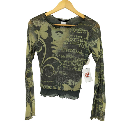 ジェイディッドロンドン JADED LONDON Primavere Mesh Long Sleeve Top レイヤード セカンドスキン レディース UK:10