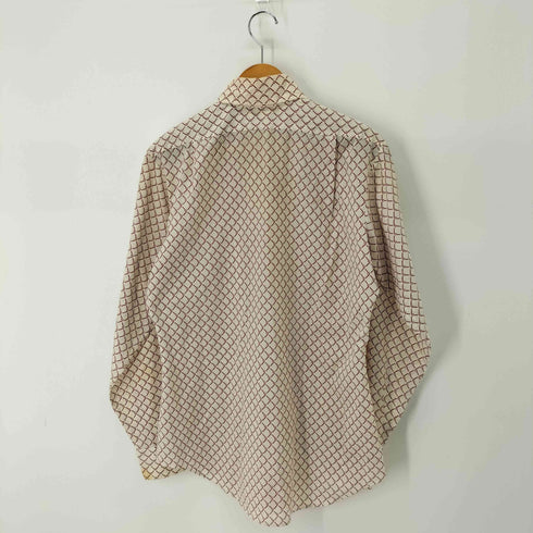 70S 総柄シャツ 襟芯 ビックカラー メンズ