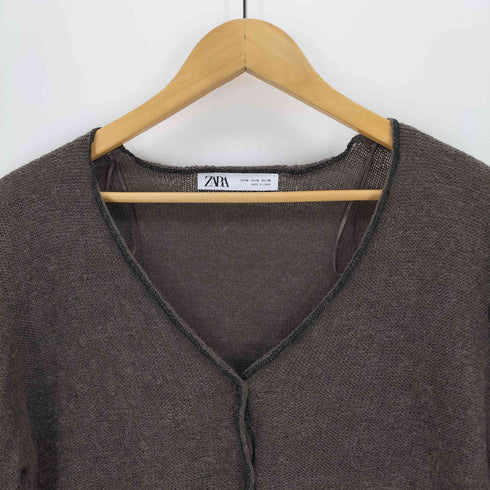 ザラ ZARA ROLLED EDGE KNIT CARDIGAN レディース import:M