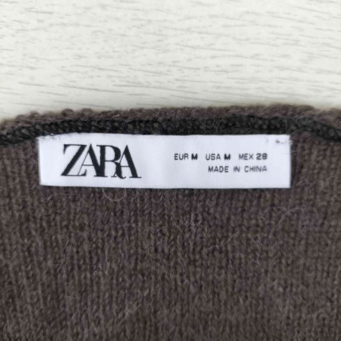 ザラ ZARA ROLLED EDGE KNIT CARDIGAN レディース import:M