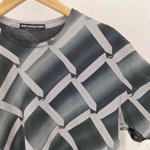 イッセイミヤケメン ISSEY MIYAKE MEN 12AW グラデーション 総柄 プリーツ クルーネック Tシャツ メンズ JPN:2