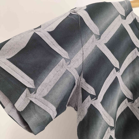 イッセイミヤケメン ISSEY MIYAKE MEN 12AW グラデーション 総柄 プリーツ クルーネック Tシャツ メンズ JPN:2