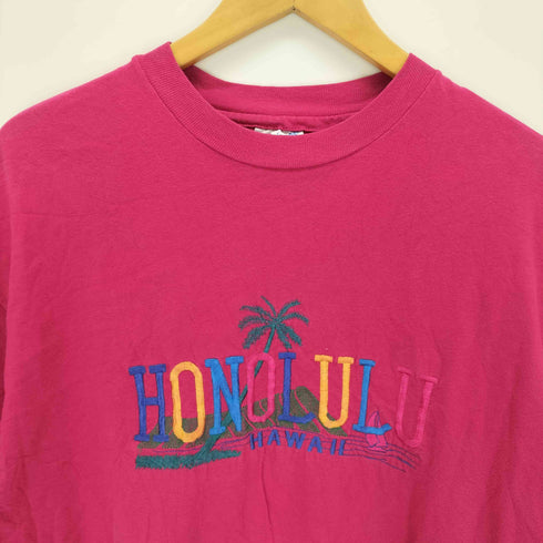 ヘインズ Hanes Honolulu 刺繍 クルーネックTシャツ メンズ JPN:XL