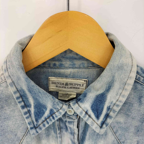 デニムアンドサプライ ラルフローレン DENIM & SUPPLY RALPH LAUREN デニムウエスタンシャツ ブリーチ加工 レディース import:S