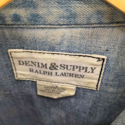 デニムアンドサプライ ラルフローレン DENIM & SUPPLY RALPH LAUREN デニムウエスタンシャツ ブリーチ加工 レディース import:S