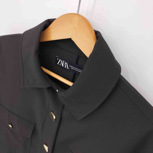 ザラ ZARA 金ボタンシャツブルゾン レディース import:XS