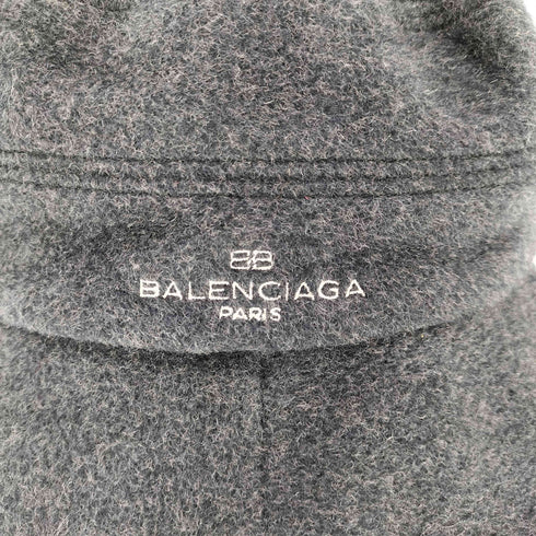 バレンシアガ BALENCIAGA ロゴ刺繍 ウールバケットハット レディース