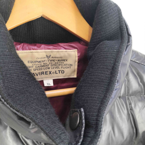 アヴィレックス AVIREX スタンドカラー ナイロン ダウンジャケット メンズ import:XL