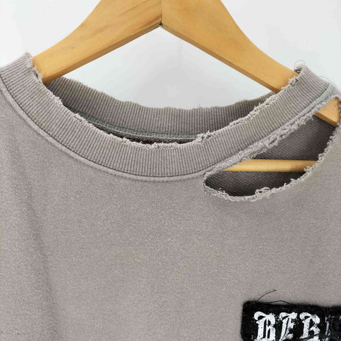ダンケシェーン Danke Schon ダメージ加工 ステッチ クルーネックスウェット メンズ FREE