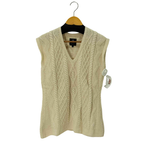 aran woollen mills ウール100% ケーブル編みニットベスト レディース JPN:L